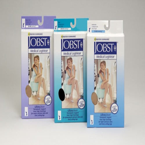 Jobst Ultrasheer Thigh-High Compression Stockings 15-20mmHg, Small, Navy