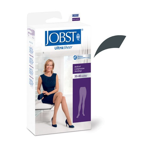 Jobst Ultrasheer Pantyhose 30-40 mmHg Compression, Antracite for Venous Disease Relief