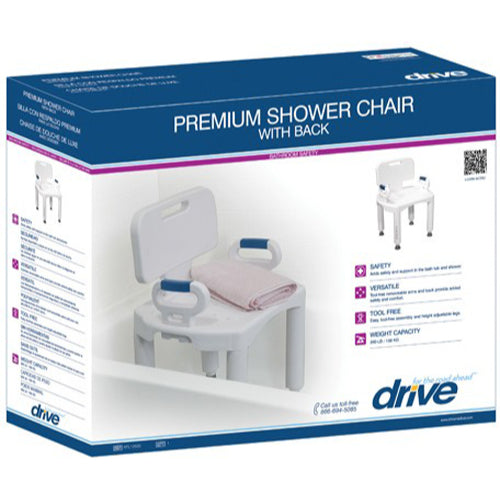 Drive Medical Bath Bench Premium Series with Back and Arms