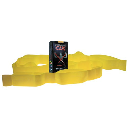 Thera-Band Consecutive Loops, 25-yard Bulk Roll, Yellow, resistance bands with easy grip for strength training and rehabilitation. Moovkart