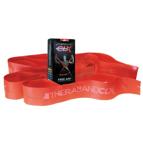 Thera-Band Consecutive Loops, 25-yard Bulk Roll, Red, resistance bands with easy grip for strength training and rehabilitation. Moovkart