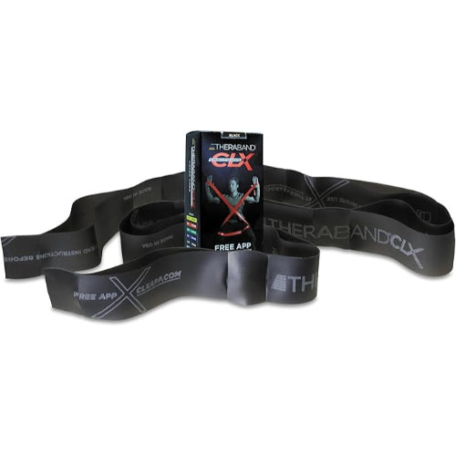 Thera-Band Consecutive Loops, 25-yard Bulk Roll, Black, resistance bands with easy grip for strength training and rehabilitation. Moovkart