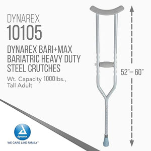 Dynarex Crutches Steel HD Bariatric Tall Adult, Pair Hover