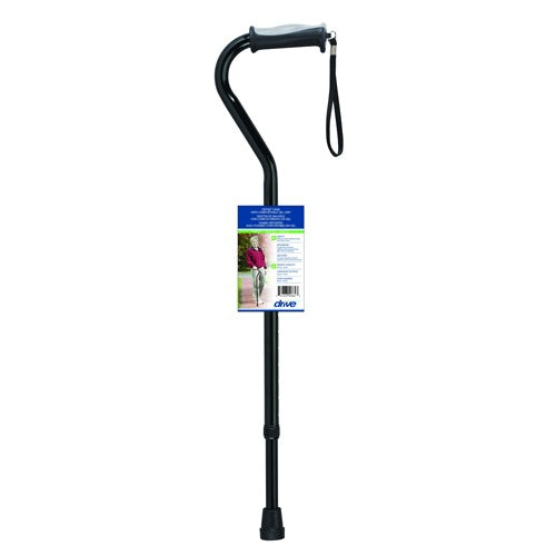 Drive Medical Offset Cane Aluminum with Gel Grip, Black