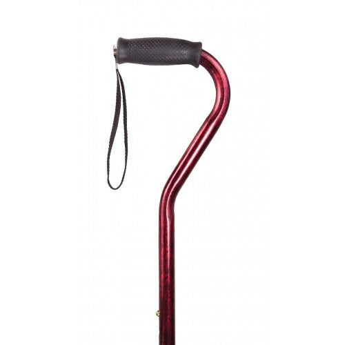 Drive Medical Aluminum Offset Cane with Gel Hand Grip, Red Crackle