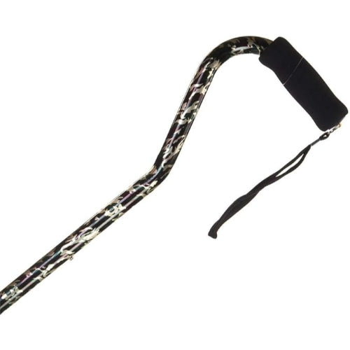 Alex Orthopedic Offset Handle Aluminum Cane, Black Camo