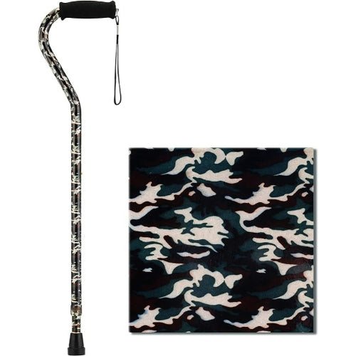 Alex Orthopedic Offset Handle Aluminum Cane, Black Camo