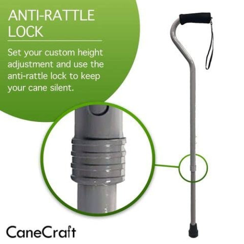 Alex Orthopedic Bariatric Offset Cane, Silver