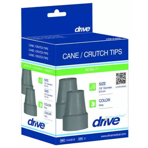 Drive Medical Cane Tips in Retailed Box, Gray, Pair