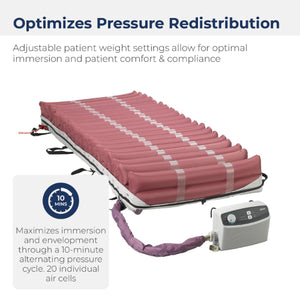 Drive Medical 8 Inches Low Air Loss and Alternating Pressure Pump Mattress System Hover