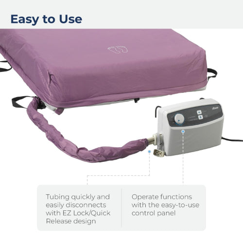 Drive Medical Alternating Pressure Low Air Loss Mattress offers optimal comfort, pressure relief, and skin protection with a 350 lb capacity