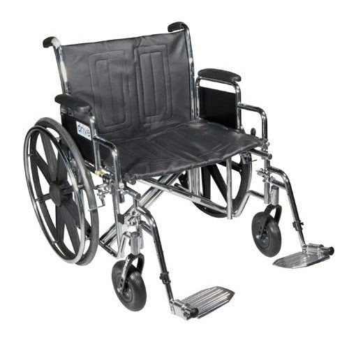 Drive Medical Standard Dual Axle Wheelchair with Removable Full Arms, Elevating Legrests, Adjustable Seat Height, and Durable Carbon Steel Frame for Comfort and Stability. Moovkart