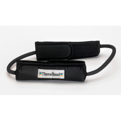 Thera-Band Professional Resistance Tubing Loop with Padded Cuffs, Black – ideal for rehabilitation, fitness training, and performance enhancement with secure, comfortable cuffs.


, Moovkart