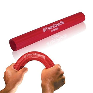 Thera-Band Flex Exercise Bar for Grip Strength, Upper Extremity Stabilization and Tennis Elbow Relief, Red Hover