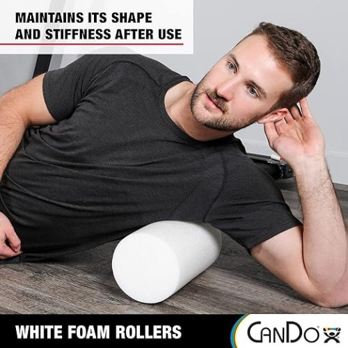 CanDo PE Foam Roller, White, Round