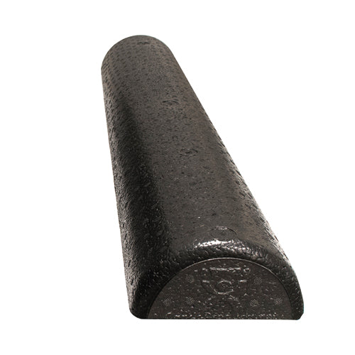 Extra firm CanDo black foam roller, half-round, 6 inch diameter, 36 inch long