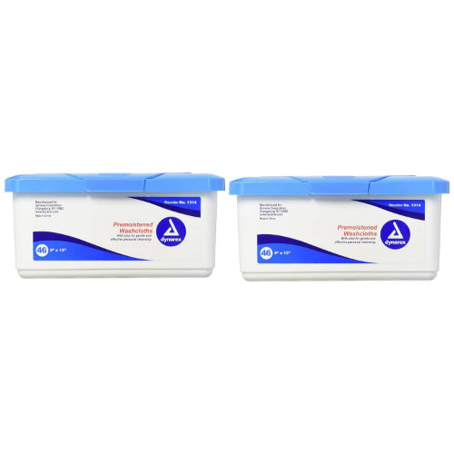 Dynarex Washcloths Premoistened And Disposable Tubs of 46