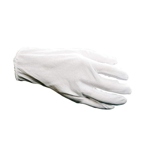 Cara Cotton Gloves, White, Large, Pair