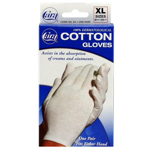 Cara Cotton Gloves, White, X-Large