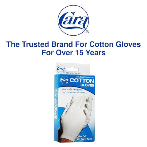 Cara Cotton Gloves, White, X-Large