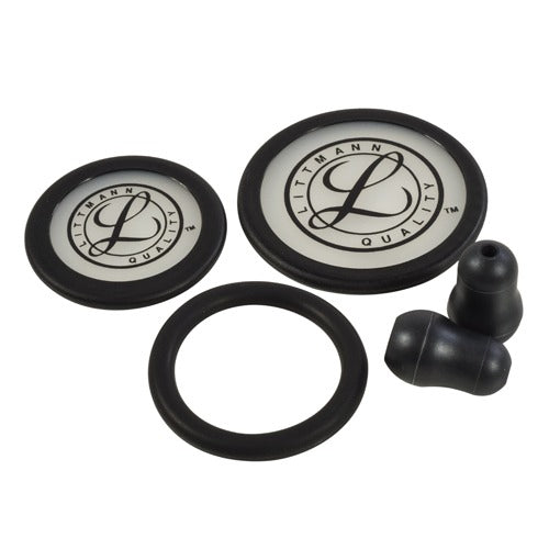 3M Littmann Stethoscope Spare Parts Kit for Classic III and Cardiology IV, Black, includes replacement ear tips and diaphragms. Moovkart
