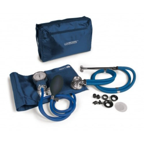 Dixie EMS Blood Pressure or Sprague Combo Kit in Dark Blue, including sphygmomanometer, stethoscope, and carry case, Moovkart.