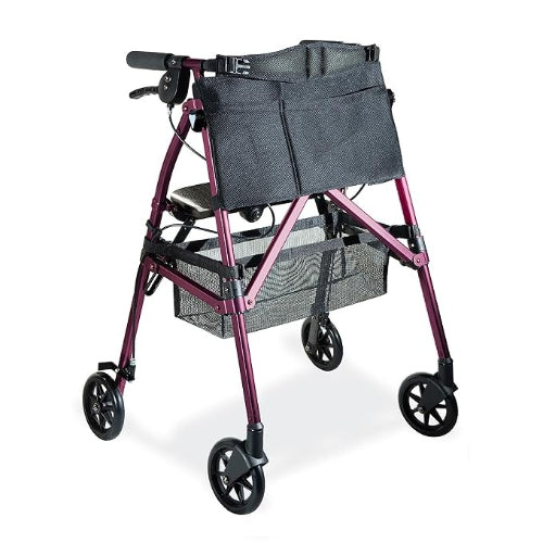 Stander EZ Fold-N-Go Rollator, Regal Rose, with adjustable handles and compact folding, Moovkart