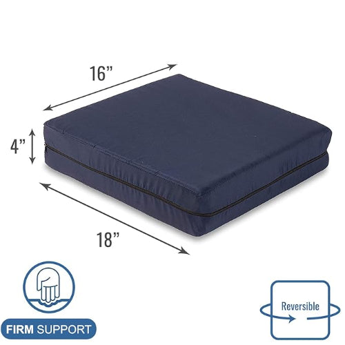 DMI Wheelchair Foam Cushion with Cover, 18 x 16 x 4 Inches