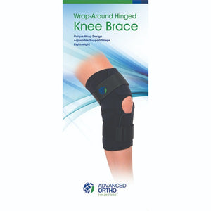 Advanced Orthopaedics Wrap Around Hinged Knee Brace, Black Hover