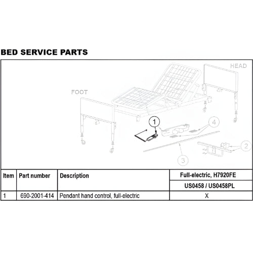 Graham-Field Pendant for Full Electric Bed with Ergonomic Design for Seamless Bed Adjustments & User Comfort, Moovkart.