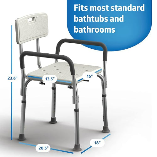 Medline Bariatric Shower Chair with Back and Arms