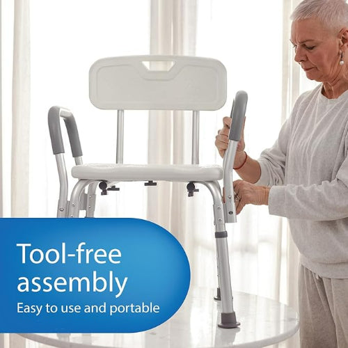 Medline Bariatric Shower Chair with Back and Arms