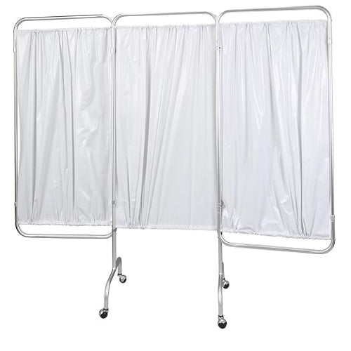 Drive Medical 3 Panel Privacy Screen with aluminum frame, flame-retardant vinyl, and smooth mobility, Moovkart