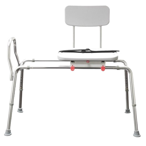 Eagle Health Snap-N-Save Sliding Transfer Bench with Swivel Seat and Back, adjustable height, and 360° swivel, Moovkart