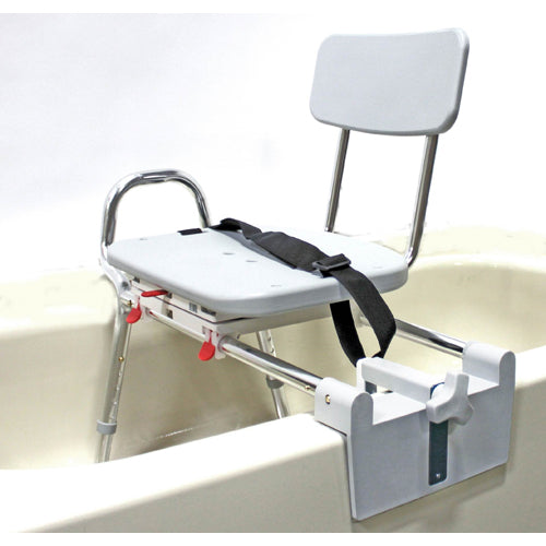 Eagle Health Supplies Snap-N-Save Sliding Tub-Mount Transfer Bench with 360° Swivel Seat, adjustable height, rust-proof aluminum, supports up to 350 lbs.