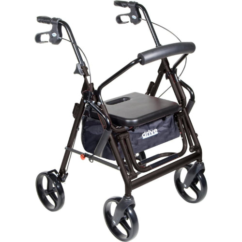 Drive Medical Duet Rollator and Transport Chair, Black