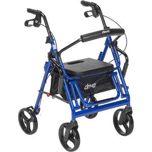 Drive Medical Duet Rollator/Transport Chair, Blue Hover