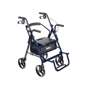 Drive Medical Duet Rollator/Transport Chair, Blue