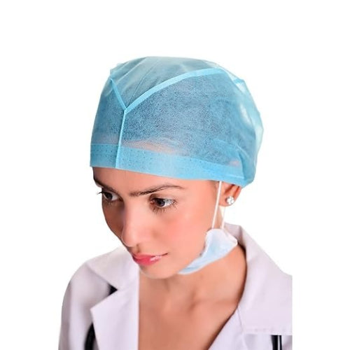 Mediblue Surgical Caps Blue, 24 Inches, Box of 100