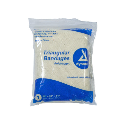 Dynarex Triangular Bandage, Individually Wrapped, Non-Sterile, Cotton, Pack of 12