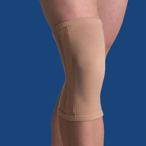 Thermoskin Elastic Knee Stabilizer Large with beige color for comfort and knee support,Moovkart