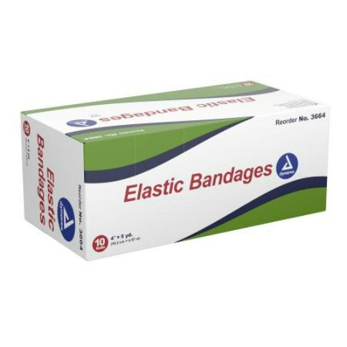 Dynarex Elastic Bandage, 4 Inches x 5 Yards, Box of 10