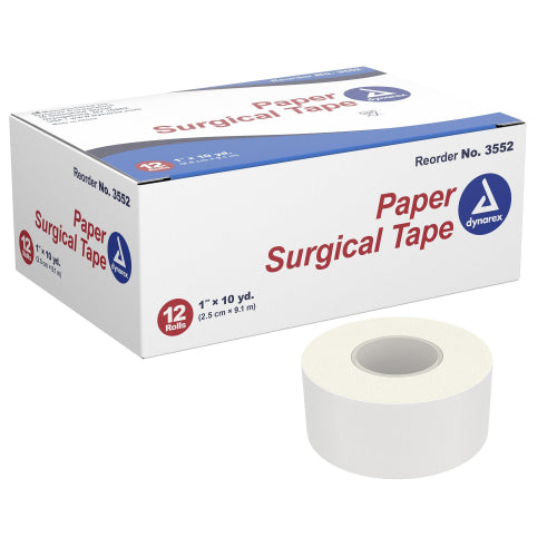 Dynarex Surgical Tape Paper, 1 Inch X 10 Yards, Pack of 1