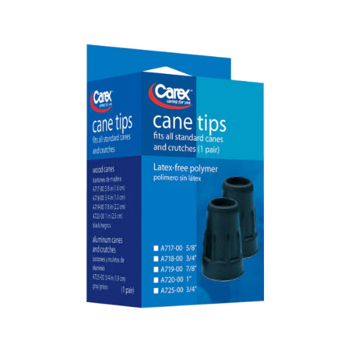 Carex Cane Tips, Black, Case of 6 Pair