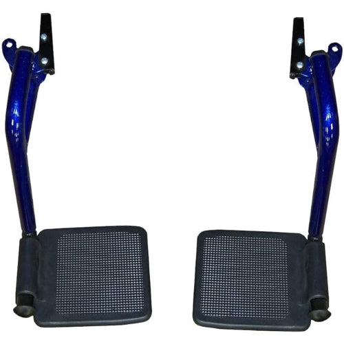 Drive Medical Swing Away Detachable Footrest for Aluminum Transport Chair, Blue, Pair