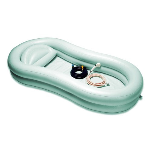 EZ-Access EZ-Bathe Inflatable Body Washing Basin for Bedridden Individuals, Home Care, Includes Drain Hose & Shower Accessories. Moovkart