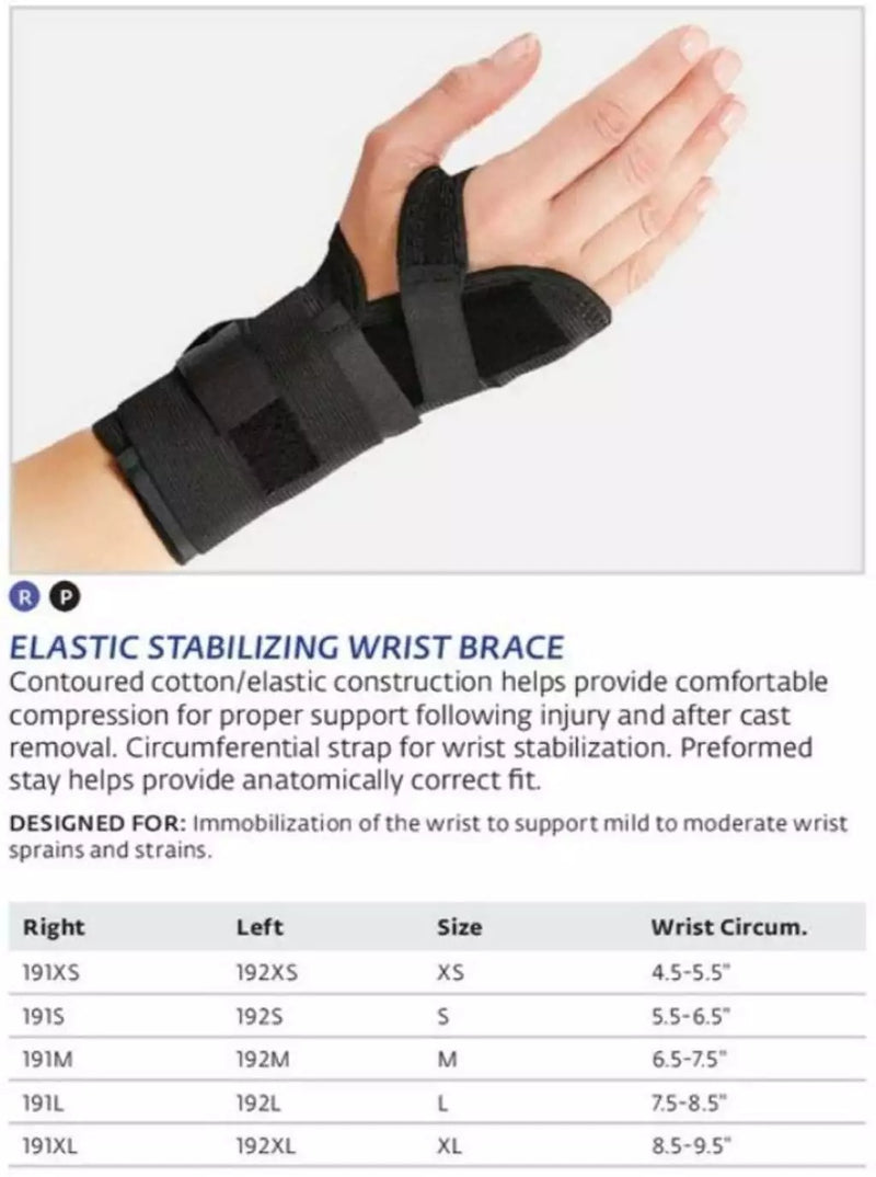 Bell-Horn Elastic Stabilizing Wrist Brace, Right