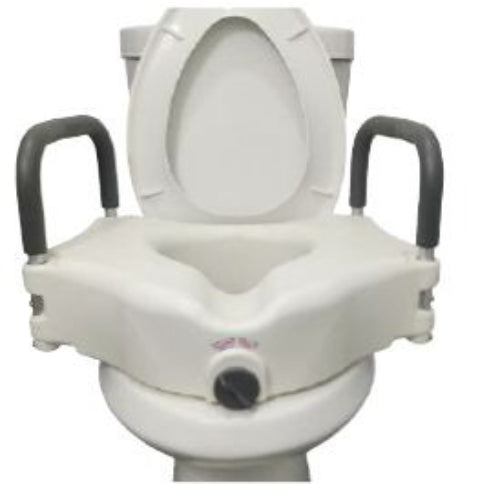 Blue Jay Bathroom Perfect 5 Inches Raised Toilet Seat with Lock and Arms, Case of 2