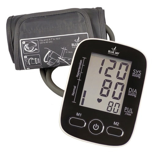 Blue Jay Perfect Measure Fully Automatic Blood Pressure Monitor with digital display, cuff, and accurate readings. Moovkart