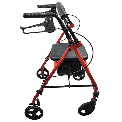 BlueJay Roll With ME Steel Rollator with 6 Wheels, Red, Case of 2